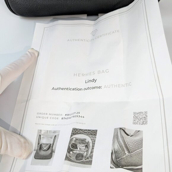 Hermes Black Taurillon Clemence Leather Lindy 26 - Picture 3 of 16